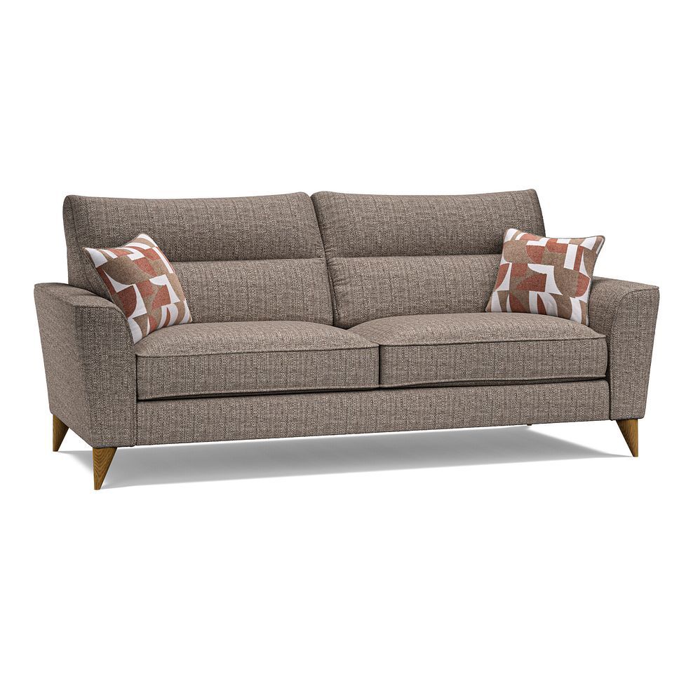 Levi 4 Seater Sofa in Barley Coffee Fabric with Asher Rust Scatters Thumbnail 1