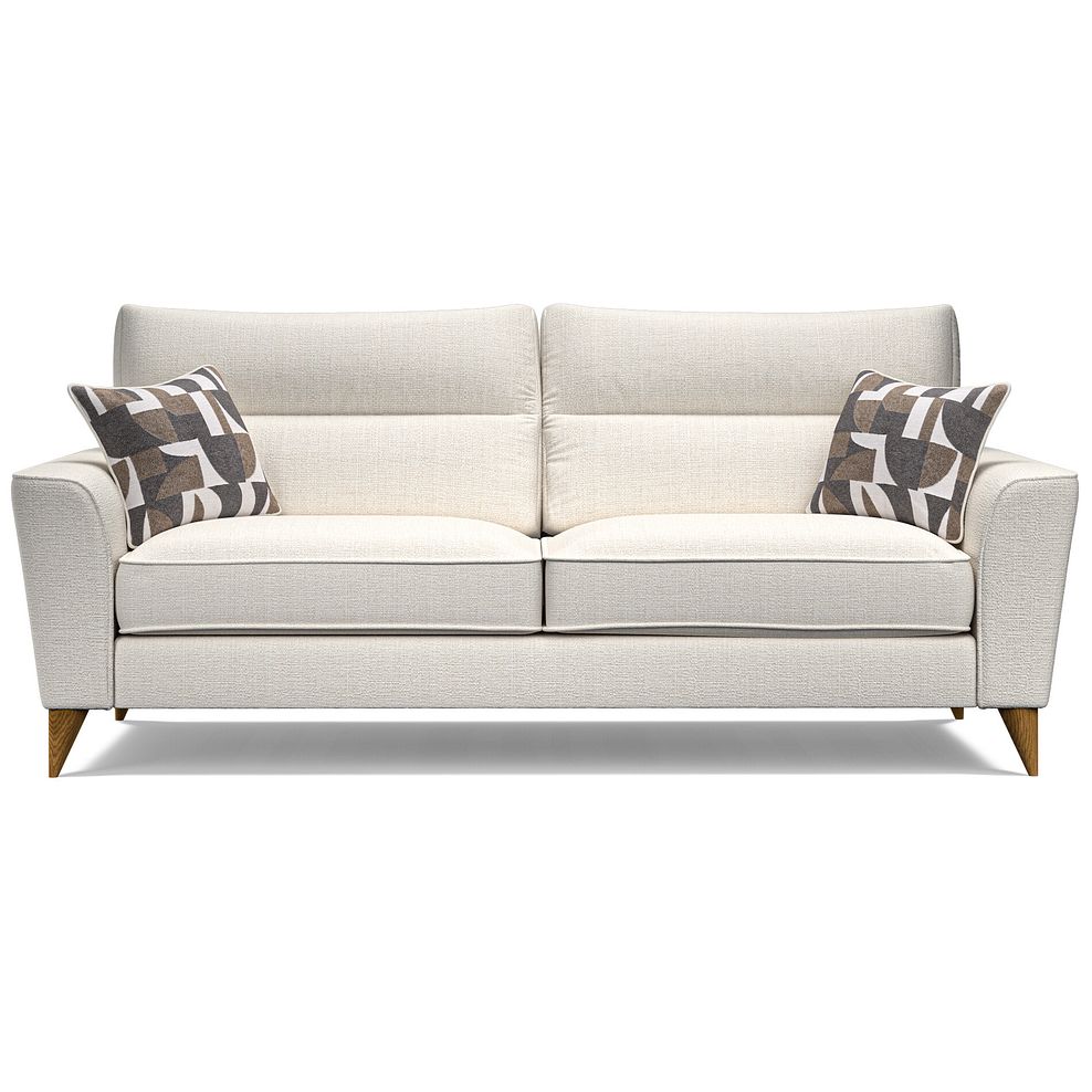 Levi 4 Seater Sofa in Barley Ivory Fabric with Asher Natural Scatters 2