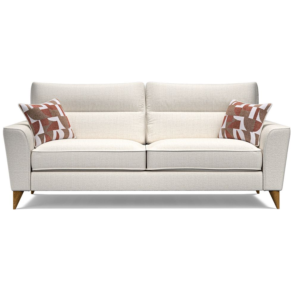 Levi 4 Seater Sofa in Barley Ivory Fabric with Asher Rust Scatters Thumbnail 2