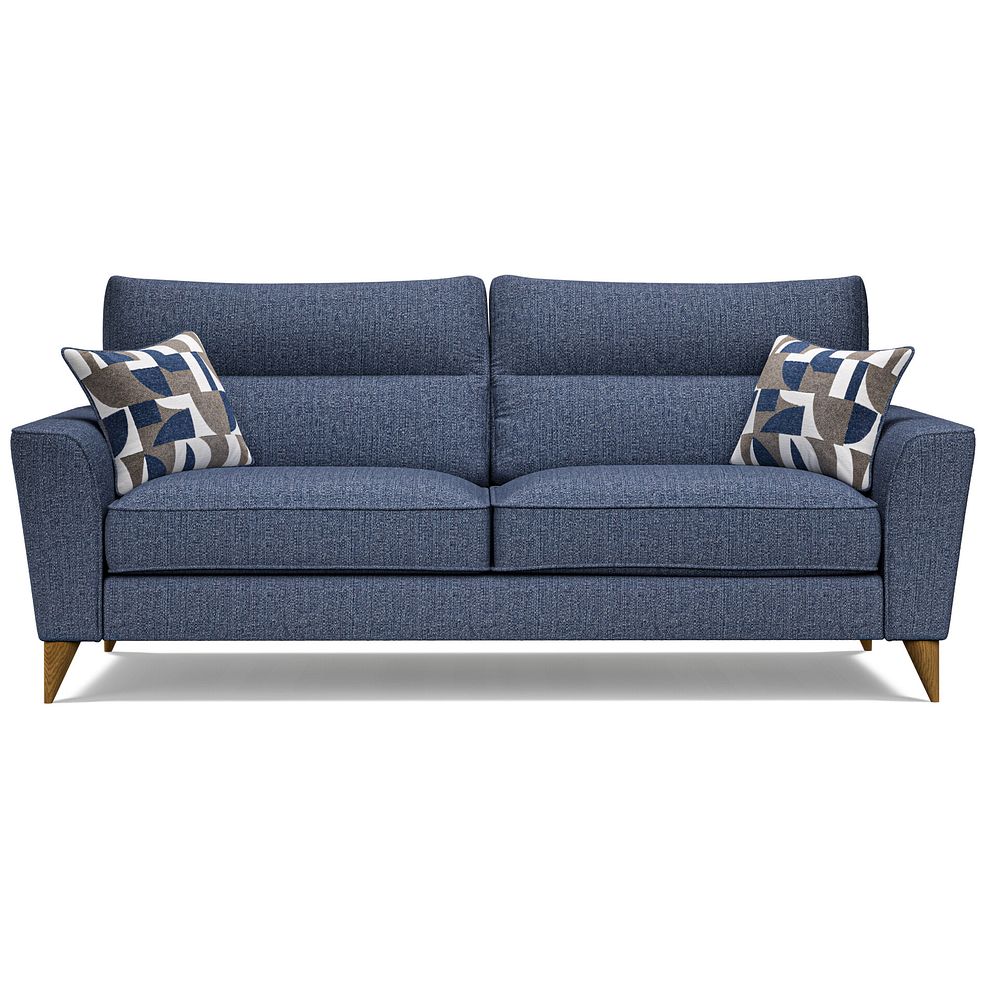 Levi 4 Seater Sofa in Barley Ocean Fabric with Asher Ocean Scatters 2