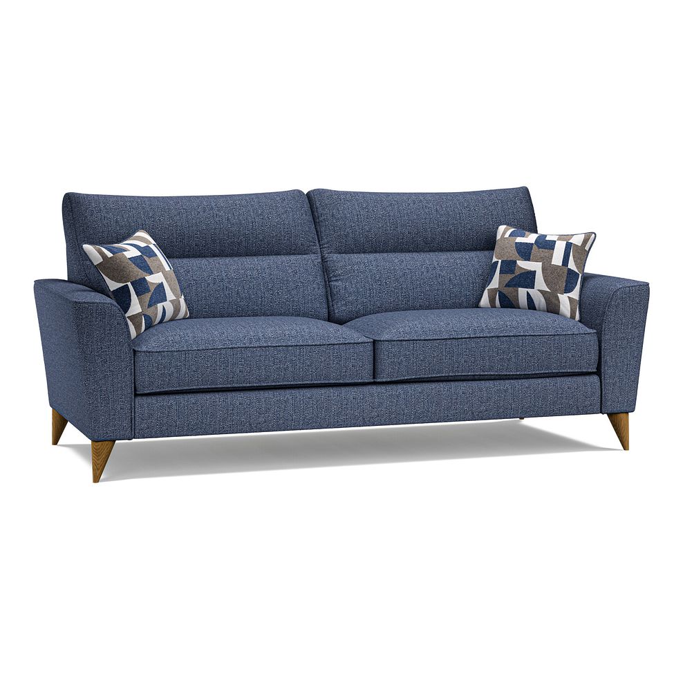 Levi 4 Seater Sofa in Barley Ocean Fabric with Asher Ocean Scatters