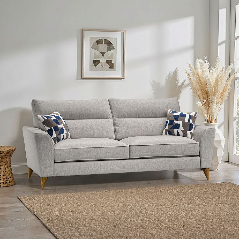 Levi 4 Seater Sofa in Barley Ocean Fabric with Asher Ocean Scatters 1