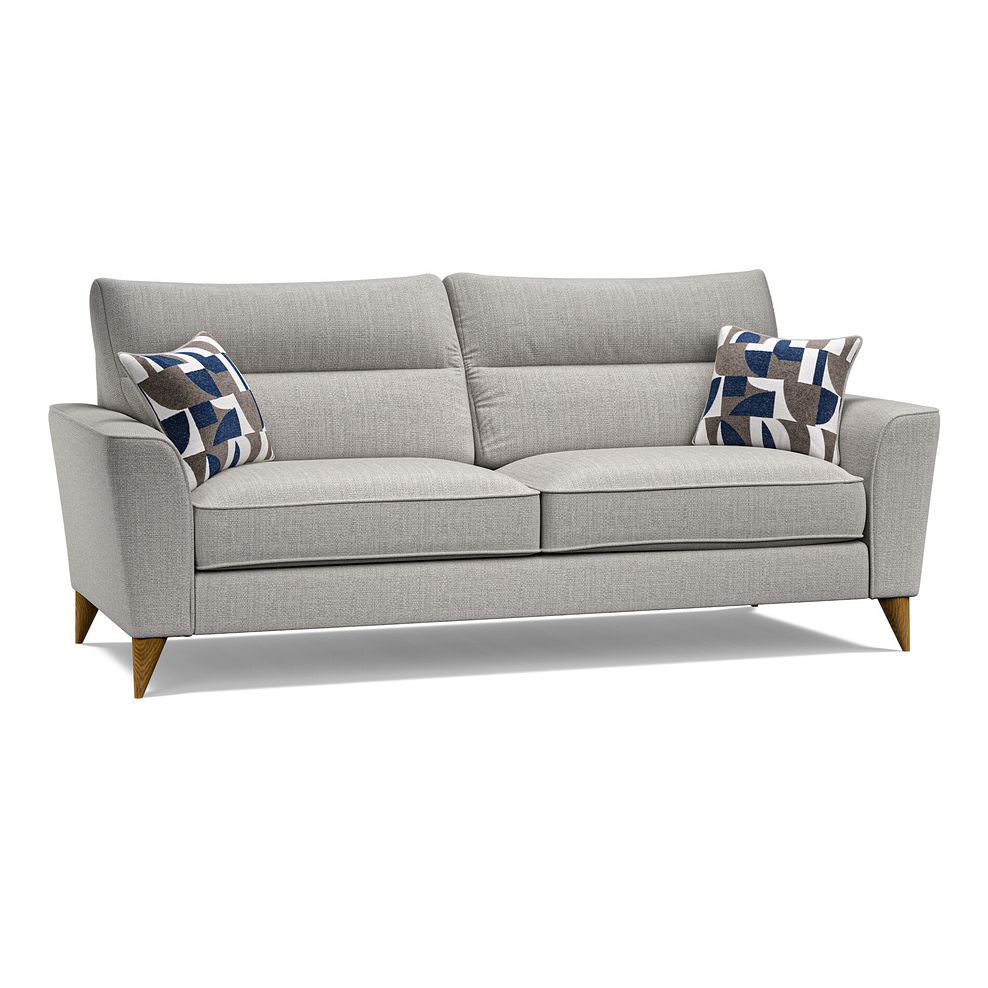 Levi 4 Seater Sofa in Barley Silver Fabric with Asher Ocean Scatters Thumbnail 3