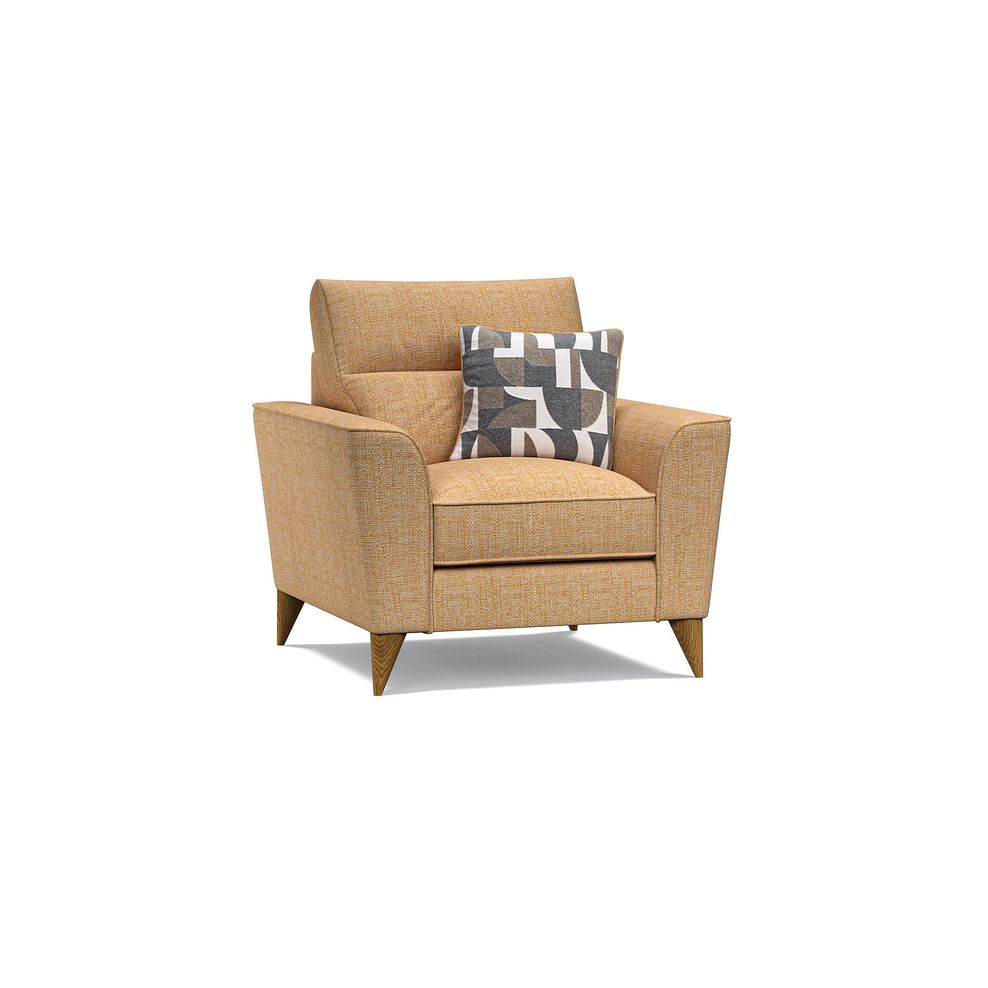 Levi Armchair in Barley Citrus Fabric with Asher Natural Scatter Thumbnail 1