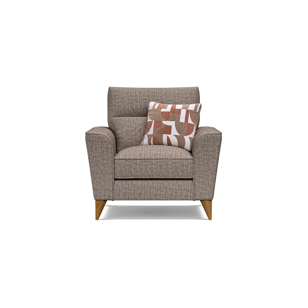 Levi Armchair in Barley Coffee Fabric with Asher Rust Scatter Thumbnail 2