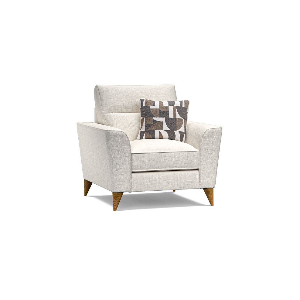 Levi Armchair in Barley Ivory Fabric with Asher Natural Scatter
