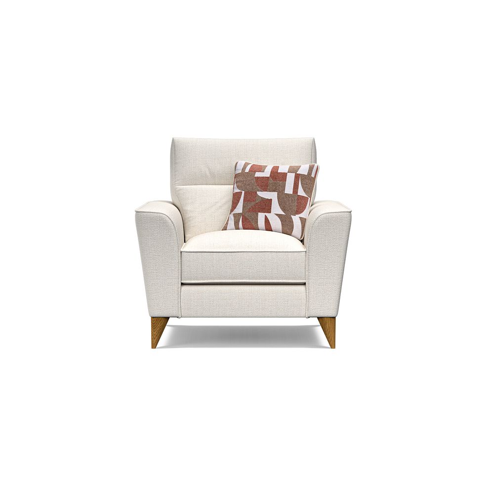 Levi Armchair in Barley Ivory Fabric with Asher Rust Scatter Thumbnail 2