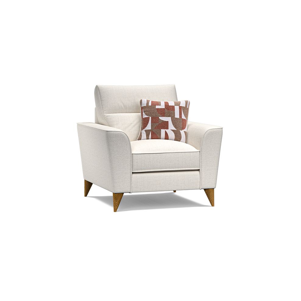 Levi Armchair in Barley Ivory Fabric with Asher Rust Scatter Thumbnail 1
