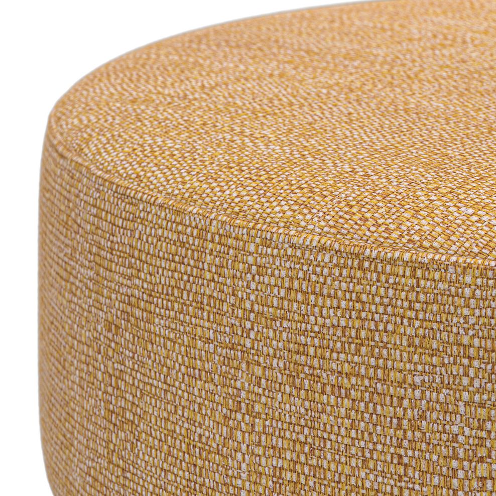 Levi Round Footstool in Barley Citrus Fabric Thumbnail 4