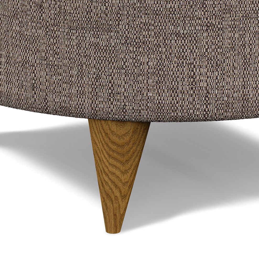 Levi Round Footstool in Barley Coffee Fabric 3