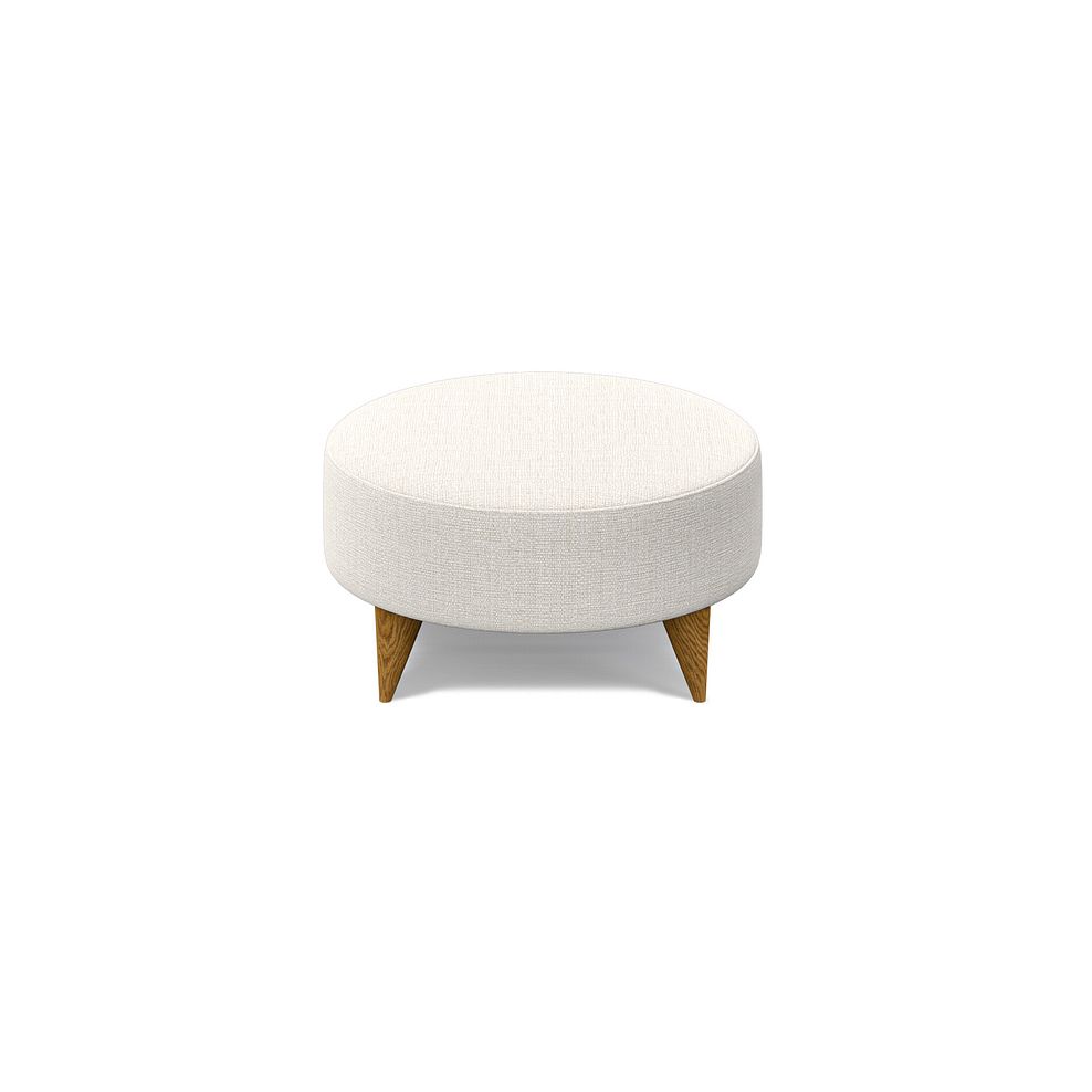 Levi Round Footstool in Barley Ivory Fabric Thumbnail 2