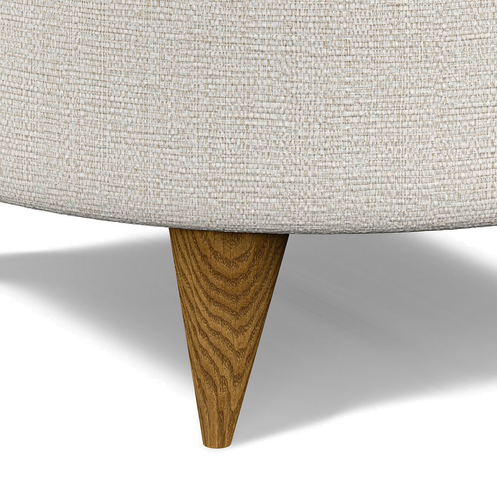 Levi Round Footstool in Barley Ivory Fabric Thumbnail 3