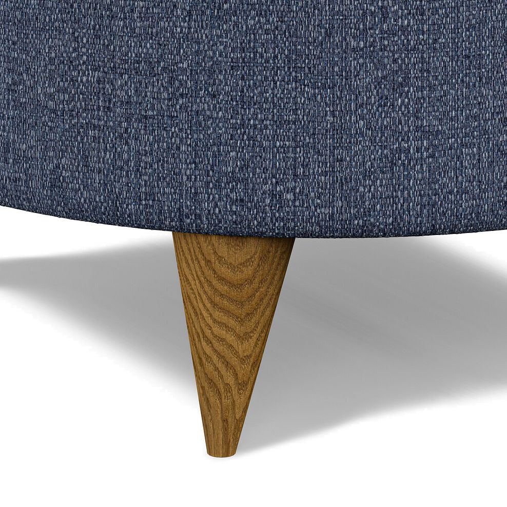 Levi Round Footstool in Barley Ocean Fabric 3