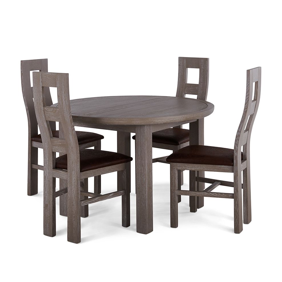 Light Grey Dining Table and 4 Chairs Oak Furnitureland