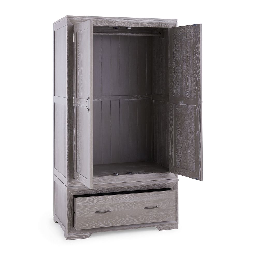 Willow Light Grey Double Wardrobe - Solid Oak 5