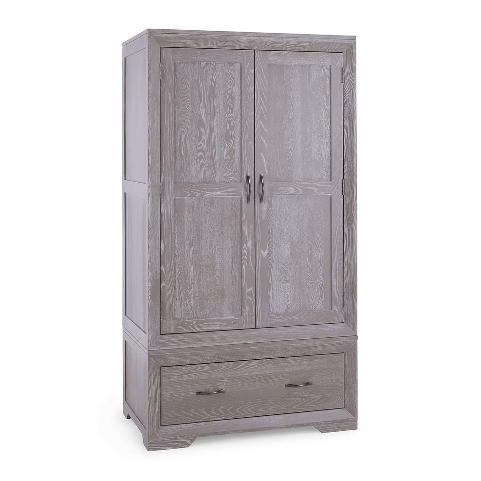 Willow Light Grey Double Wardrobe - Solid Oak 4