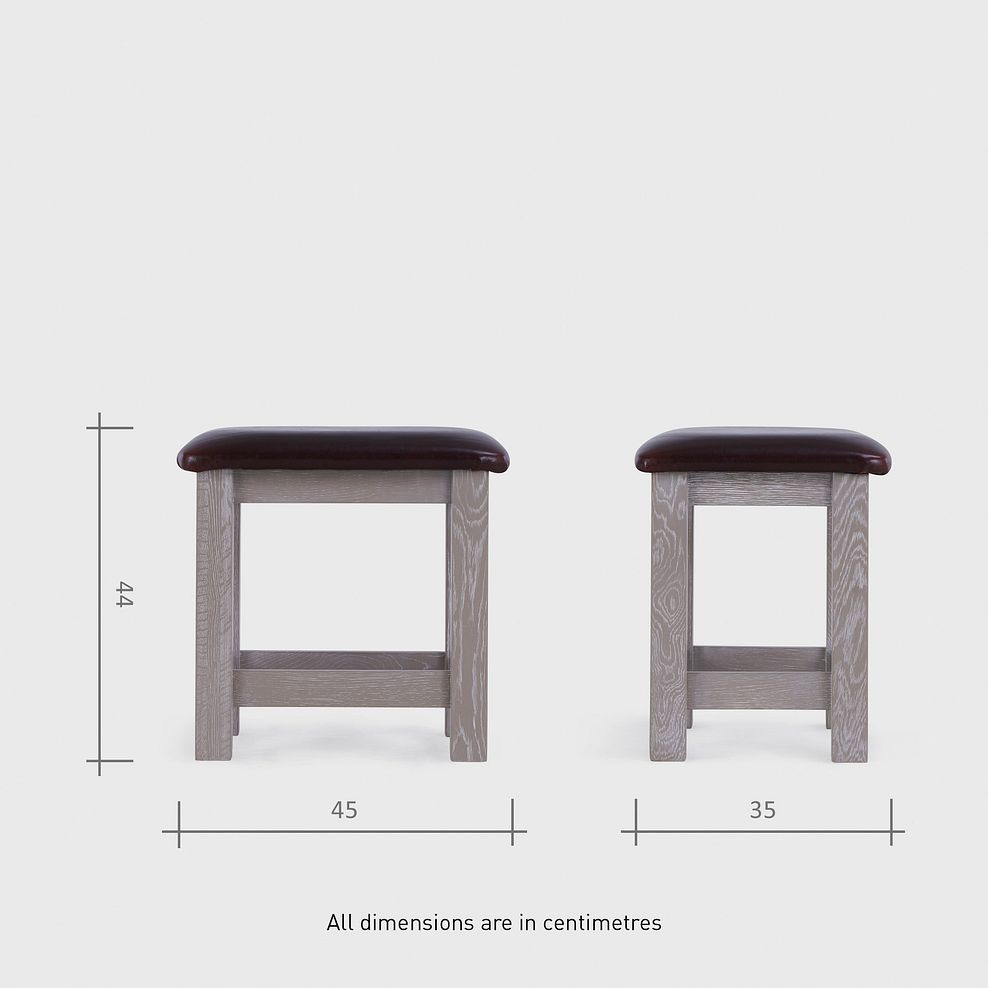 Willow Light Grey Dressing Table Stool - Solid Oak 4