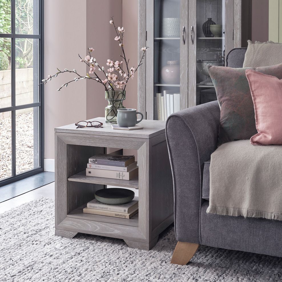 Light Grey Side Table Willow Oak Furnitureland