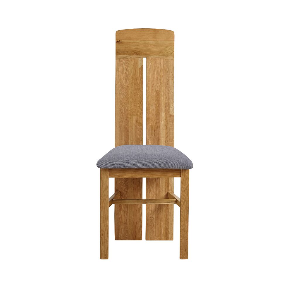 Lily Natural Solid Oak Chair with Hampton Silver Fabric Seat 2