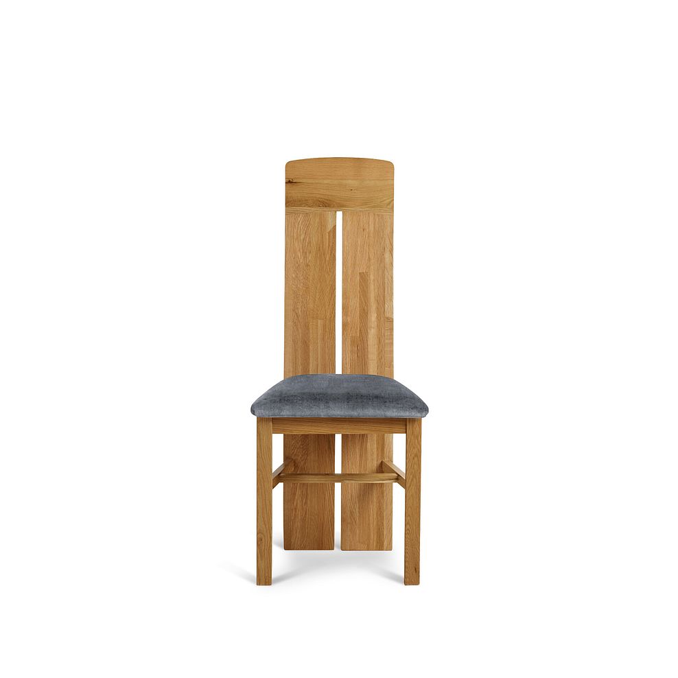 Lily Natural Solid Oak Chair with Heritage Granite Velvet Seat 2