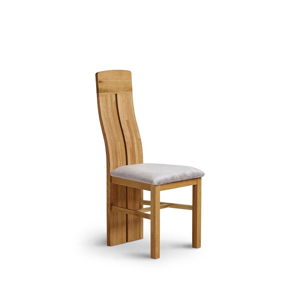 Lily Natural Solid Oak Chair with Heritage Mink Velvet Seat 1