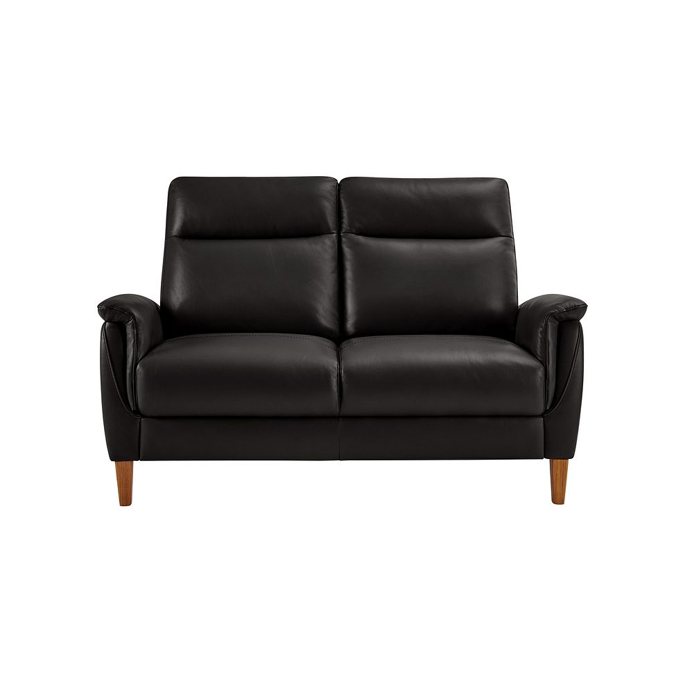 Linden Black Leather 2 Seater Sofa 2