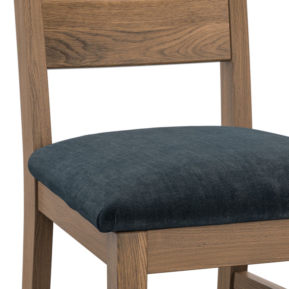 Linear Antique Finish Oak Chair with Verona Charcoal Fabric Seat 5