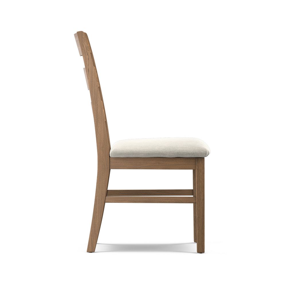 Linear Antique Finish Oak Chair with Verona Cream Fabric Seat 3