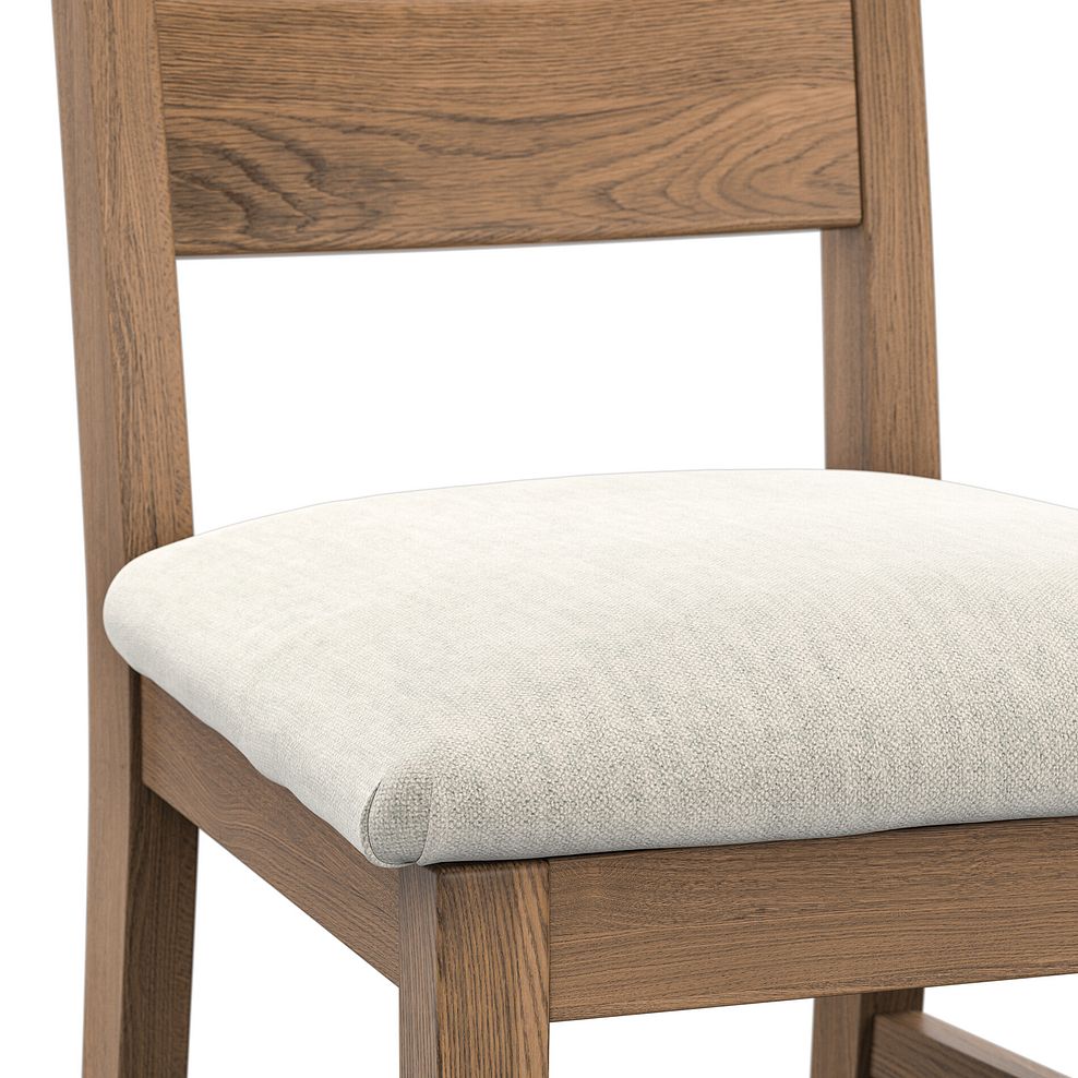Linear Antique Finish Oak Chair with Verona Cream Fabric Seat 5