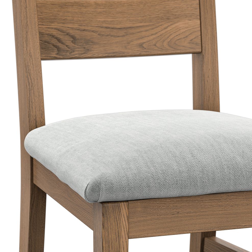 Linear Antique Finish Oak Chair with Verona Grey Fabric Seat 5