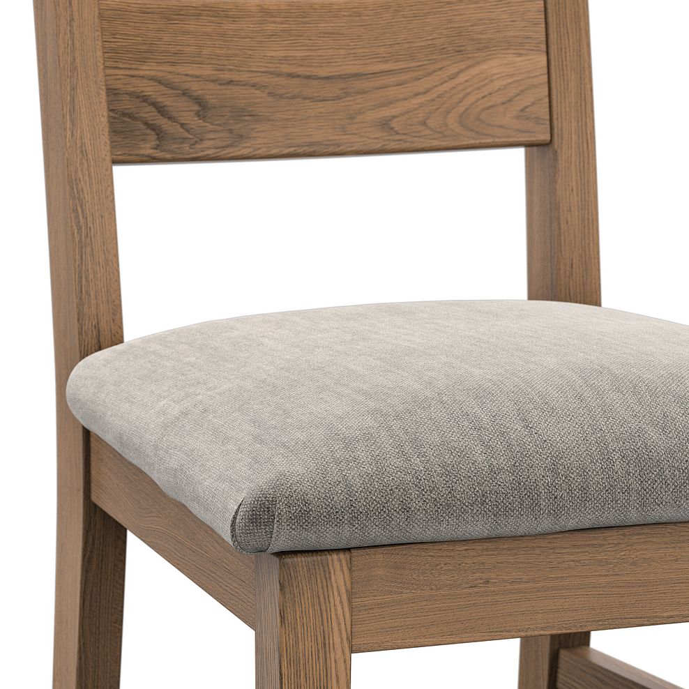 Linear Antique Finish Oak Chair with Verona Mocha Fabric Seat 5
