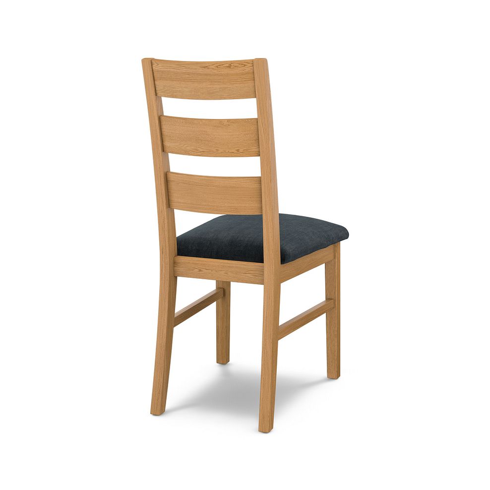 Linear Natural Oak Chair with Verona Charcoal Fabric Seat 4