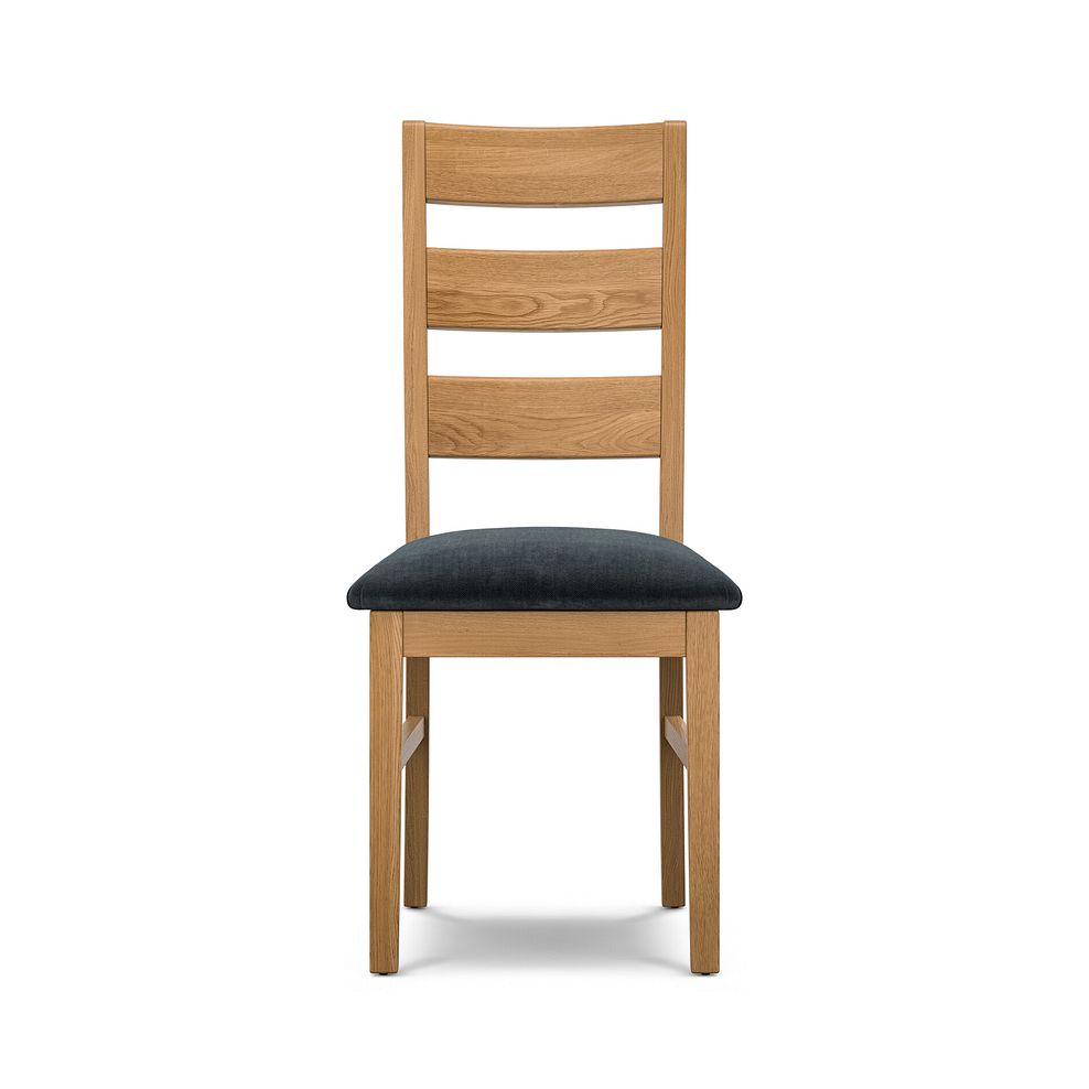 Linear Natural Oak Chair with Verona Charcoal Fabric Seat 2