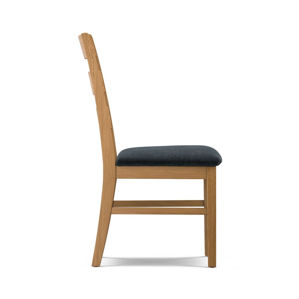 Linear Natural Oak Chair with Verona Charcoal Fabric Seat 3