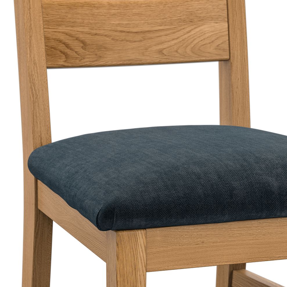 Linear Natural Oak Chair with Verona Charcoal Fabric Seat 5