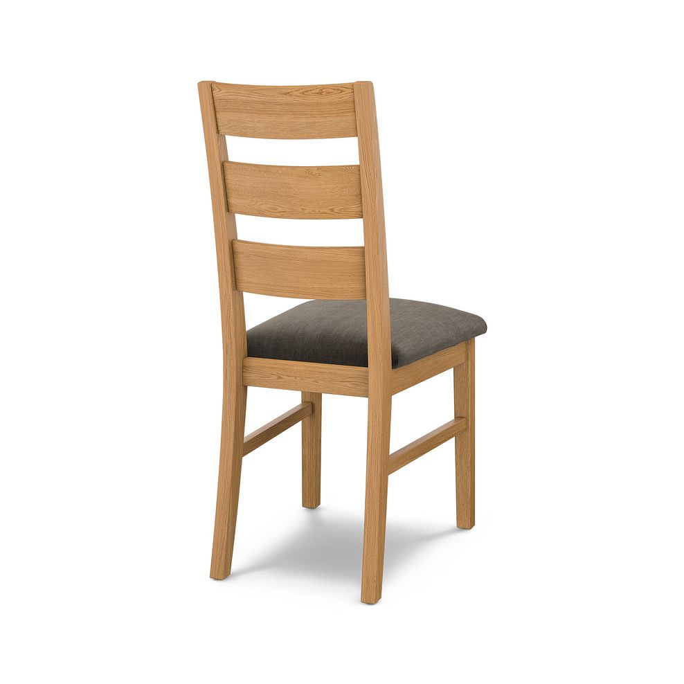 Linear Natural Oak Chair with Verona Chocolate Fabric Seat 4