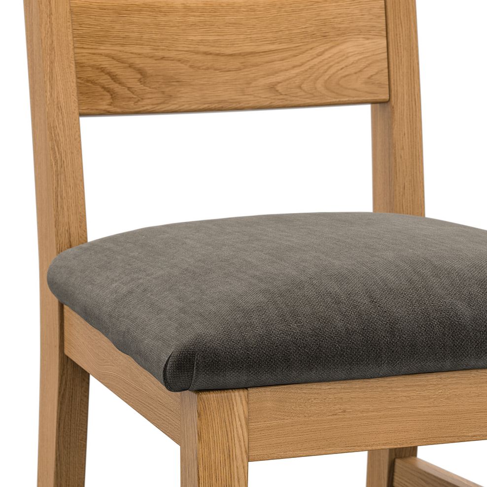 Linear Natural Oak Chair with Verona Chocolate Fabric Seat 5