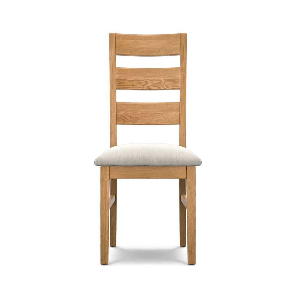 Linear Natural Oak Chair with Verona Cream Fabric Seat 2