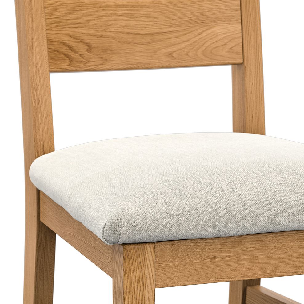 Linear Natural Oak Chair with Verona Cream Fabric Seat 5