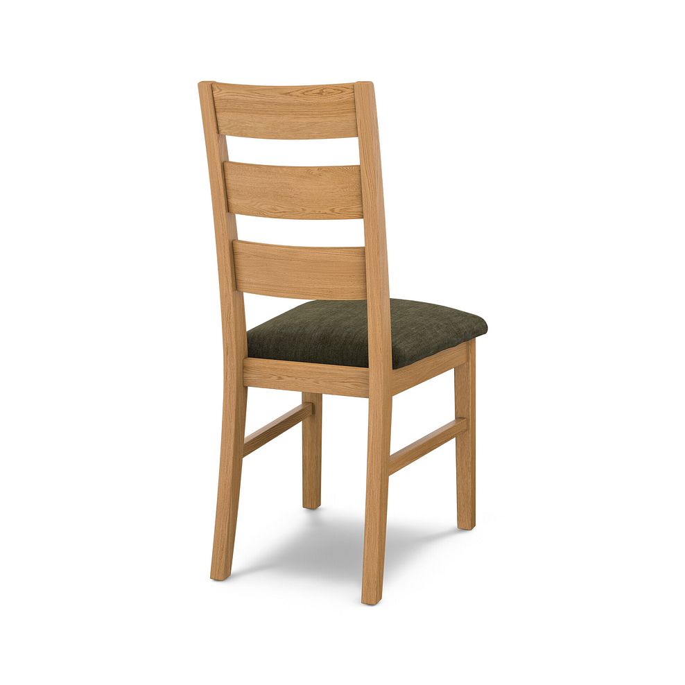 Linear Natural Oak Chair with Verona Green Fabric Seat 4