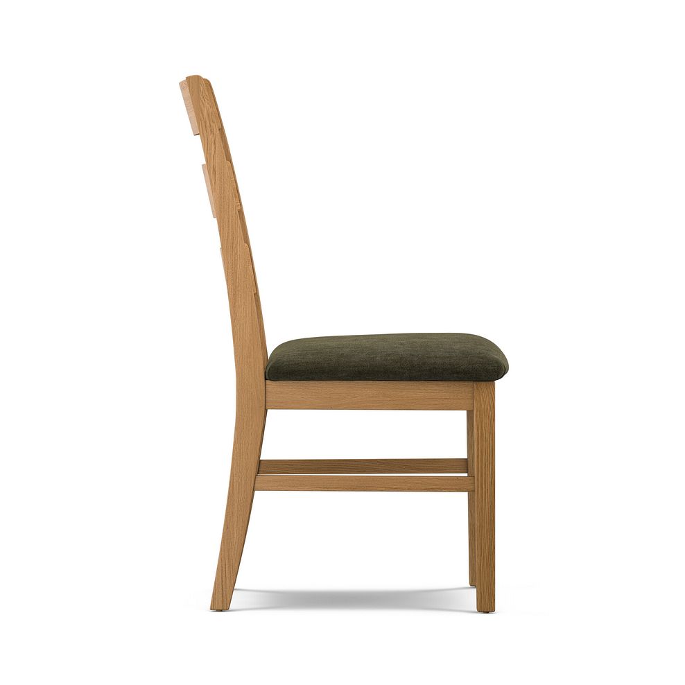 Linear Natural Oak Chair with Verona Green Fabric Seat 3