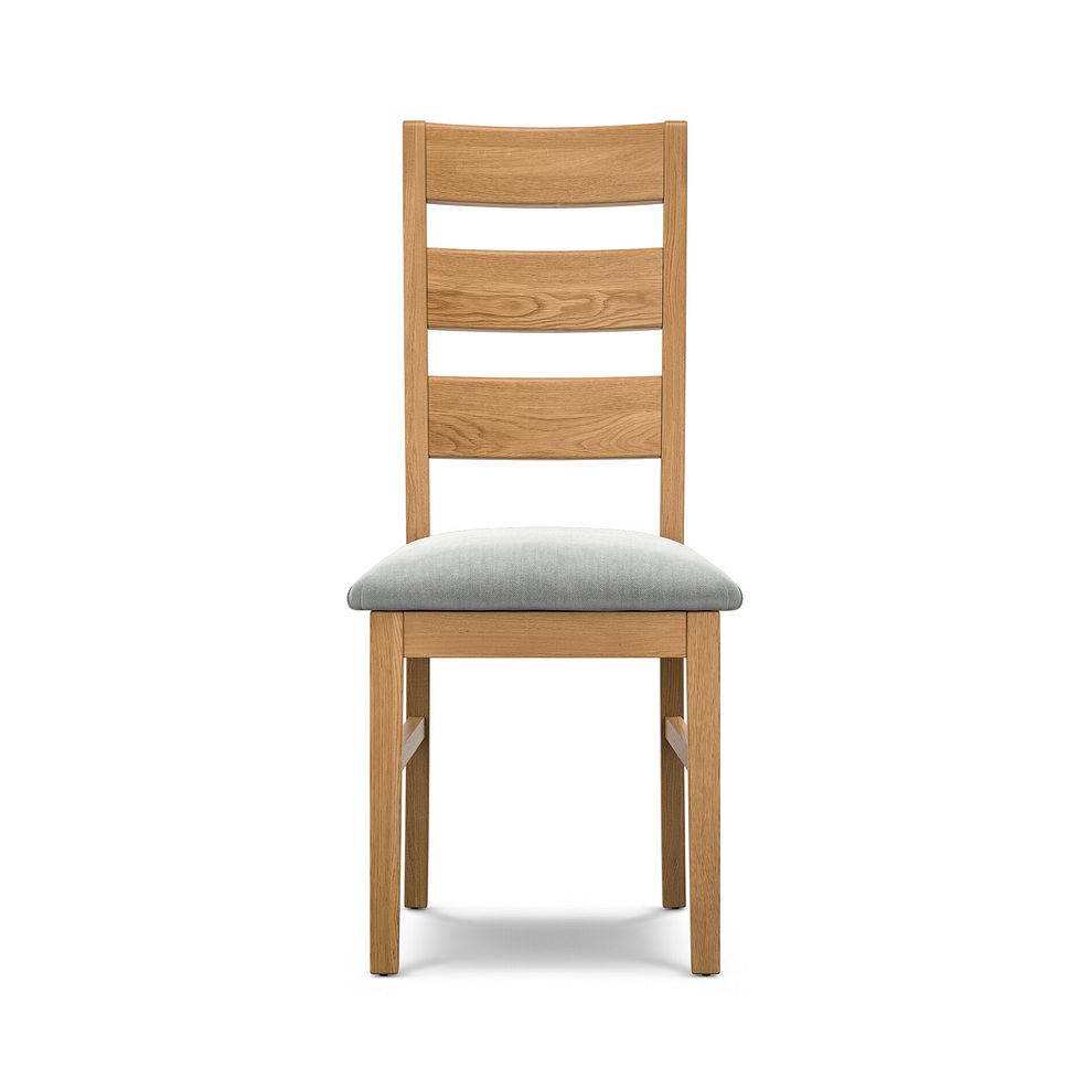 Linear Natural Oak Chair with Verona Grey Fabric Seat 2