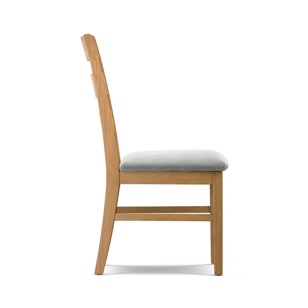 Linear Natural Oak Chair with Verona Grey Fabric Seat 3