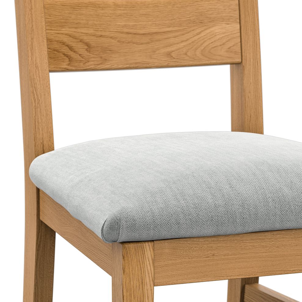 Linear Natural Oak Chair with Verona Grey Fabric Seat 5