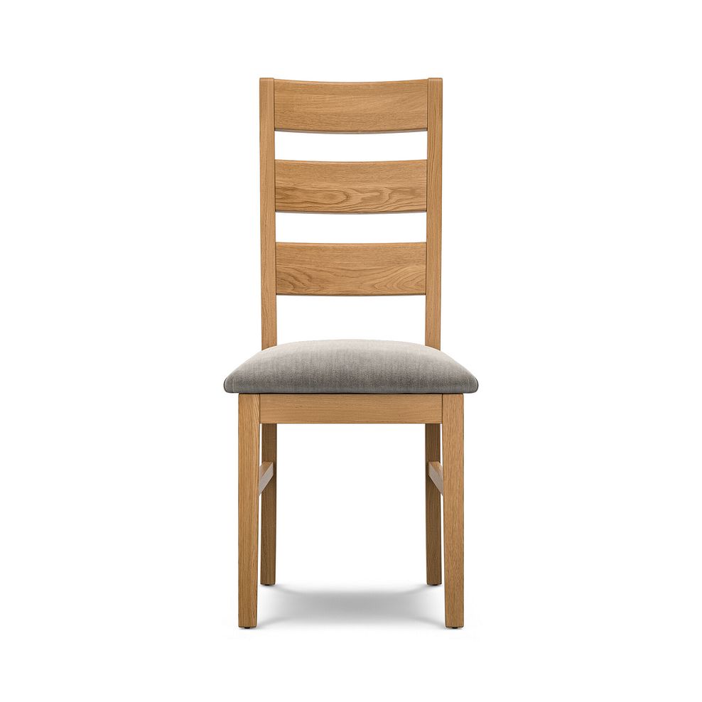 Linear Natural Oak Chair with Verona Mocha Fabric Seat 2