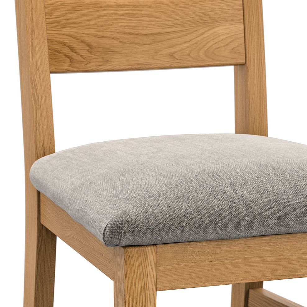 Linear Natural Oak Chair with Verona Mocha Fabric Seat 5