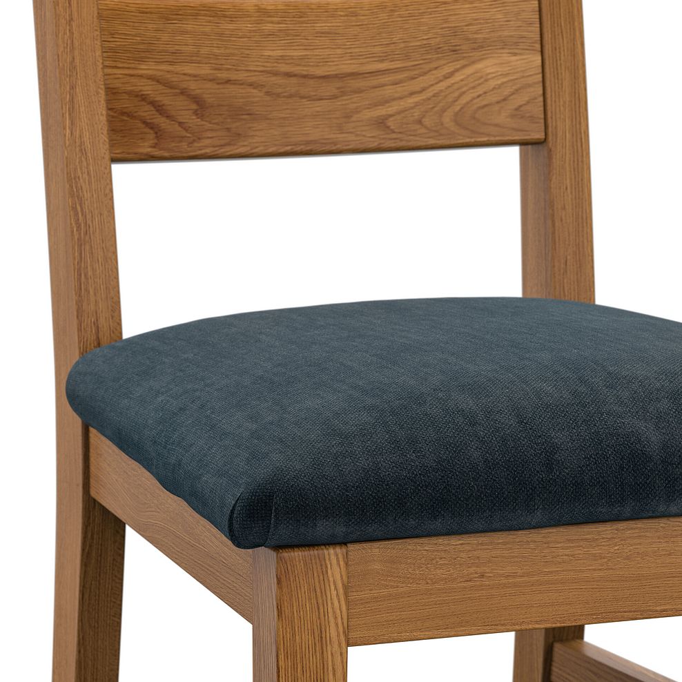 Linear Rustic Oak Chair with Verona Charcoal Fabric Seat 5