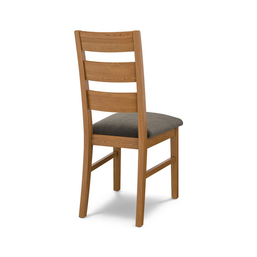 Linear Rustic Oak Chair with Verona Chocolate Fabric Seat 4