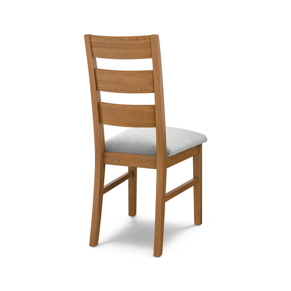 Linear Rustic Oak Chair with Verona Grey Fabric Seat 4