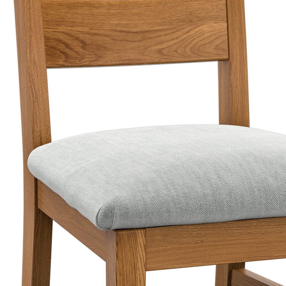 Linear Rustic Oak Chair with Verona Grey Fabric Seat 5